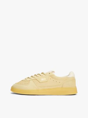 yellow the greenwich suede cupsole trainers for women tommy jeans