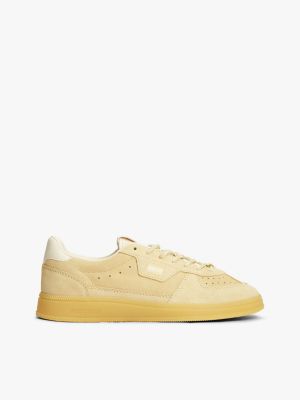 yellow the greenwich suede cupsole trainers for women tommy jeans