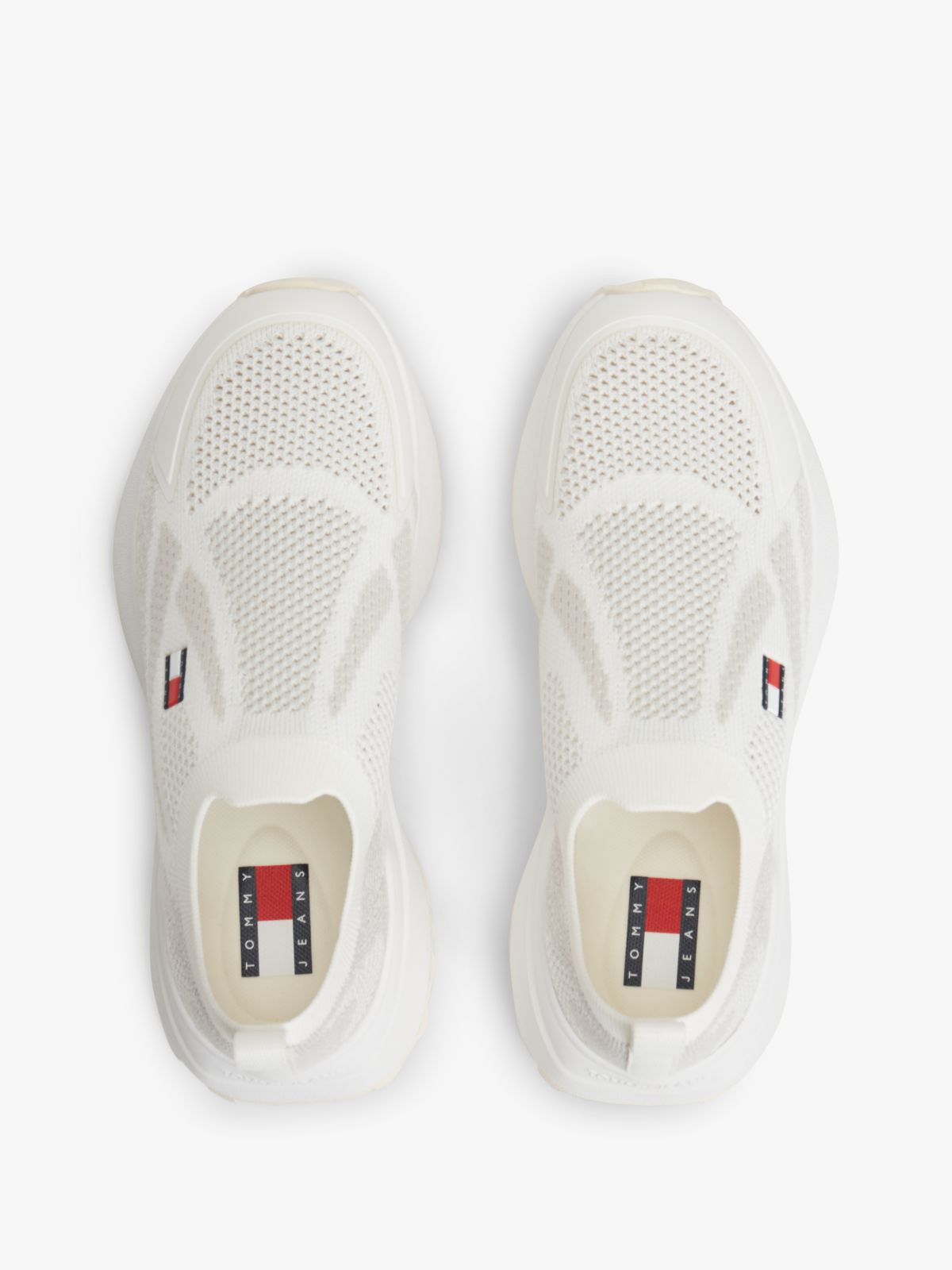 Logo Knit Cleat Slip-On Trainers — White