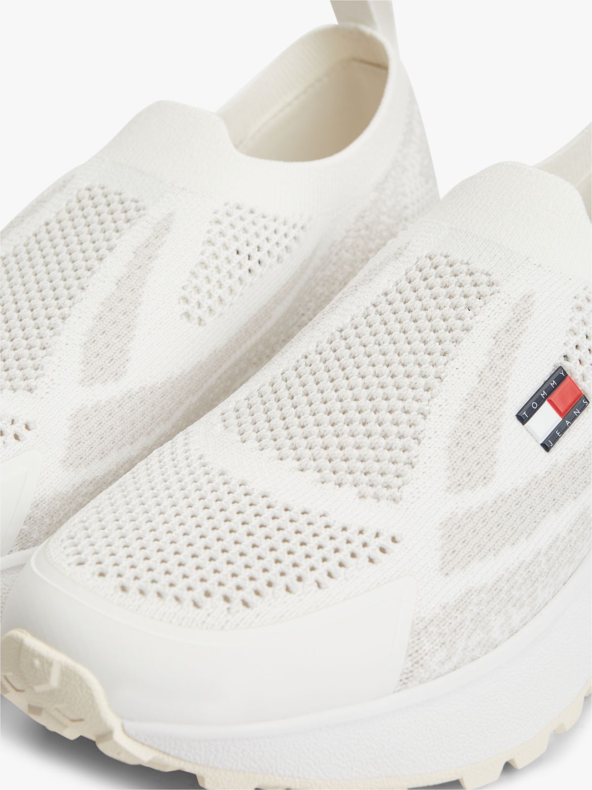 Logo Knit Cleat Slip-On Trainers — White