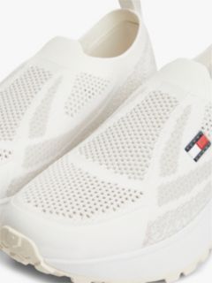 Logo Knit Cleat Slip-On Trainers — White 6
