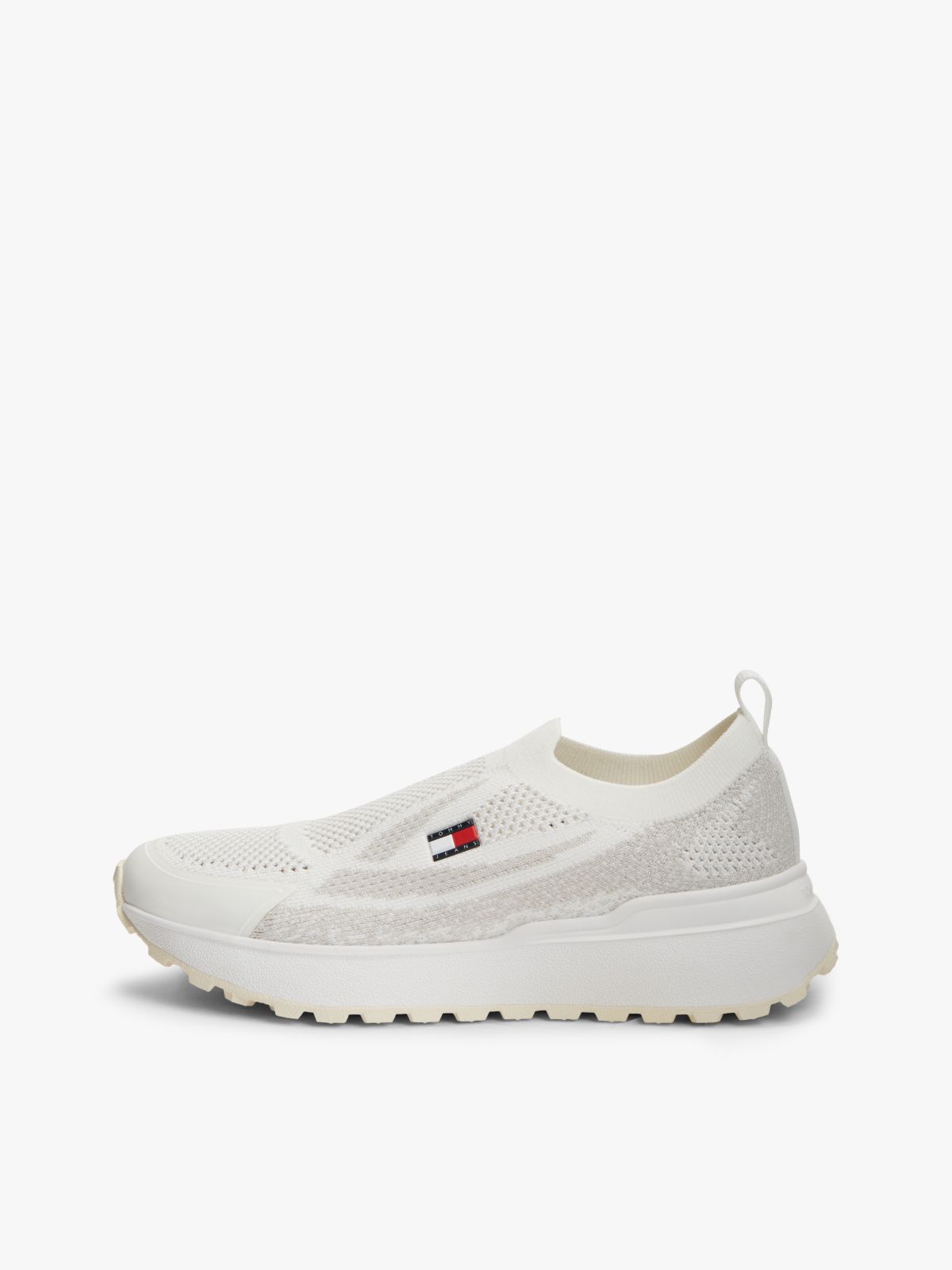 Logo Knit Cleat Slip-On Trainers — White