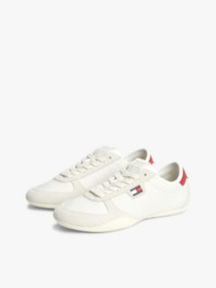 Leather Low Profile Ballet Trainers — White 2