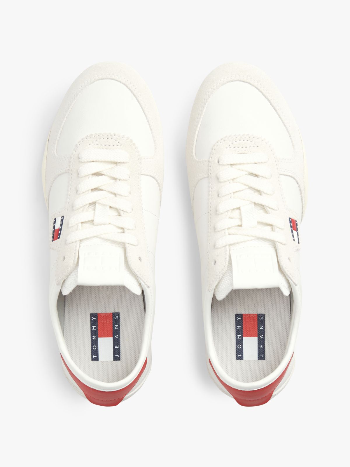 Leather Low Profile Ballet Trainers — White