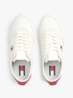 Leather Low Profile Ballet Trainers — White 3