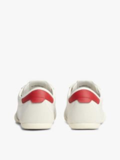 Leather Low Profile Ballet Trainers — White 4