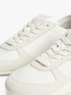 Leather Low Profile Ballet Trainers — White 6