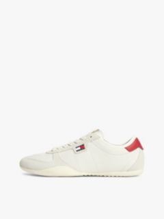 Leather Low Profile Ballet Trainers — White 7