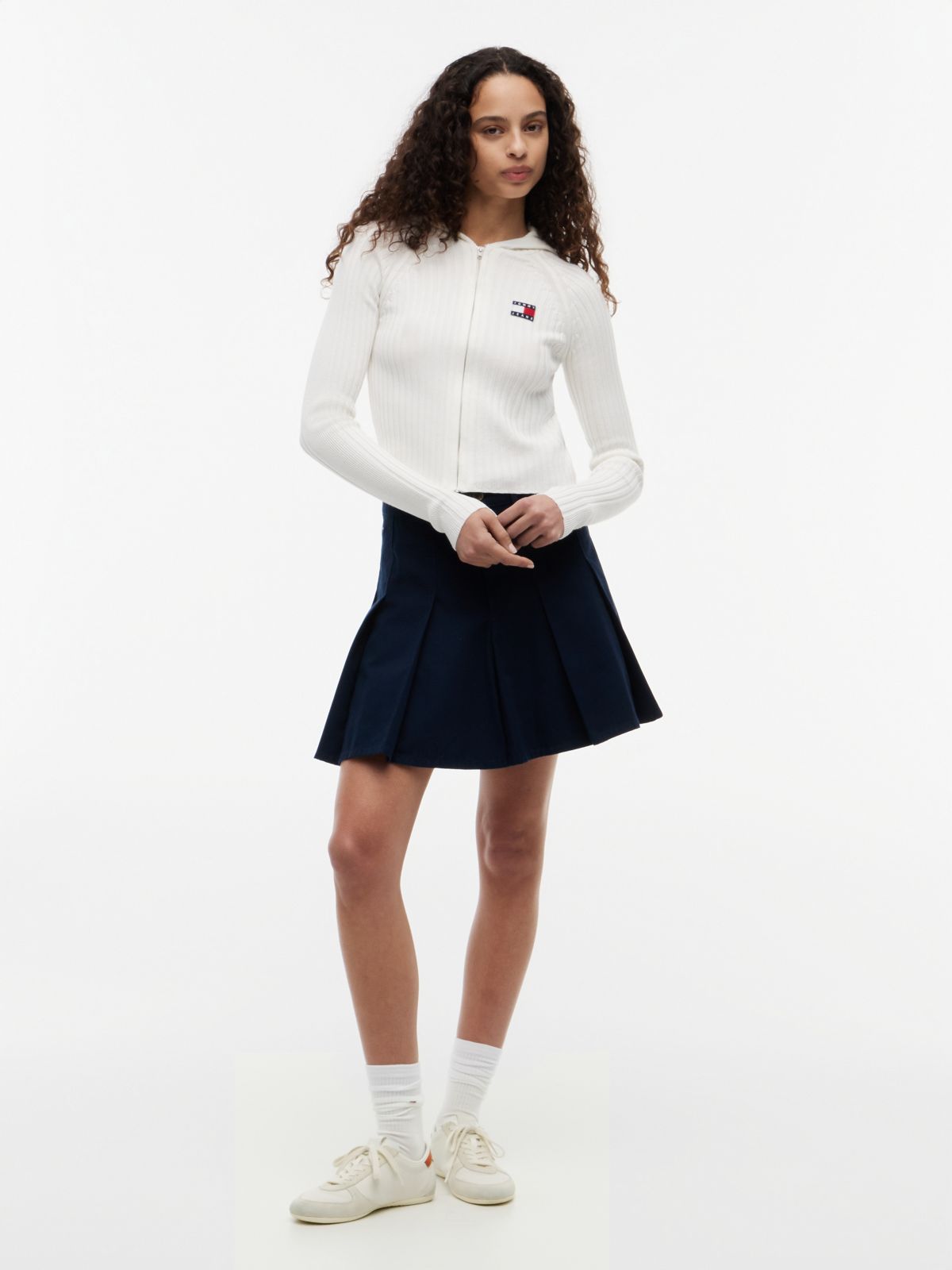 Leather Low Profile Ballet Trainers — White