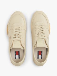 Leather Low Profile Ballet Trainers — Beige 3