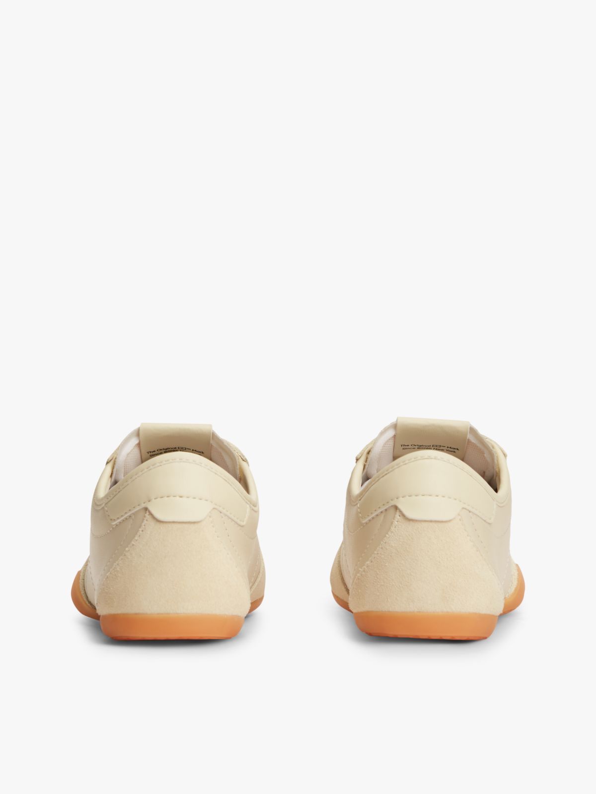 Leather Low Profile Ballet Trainers — Beige