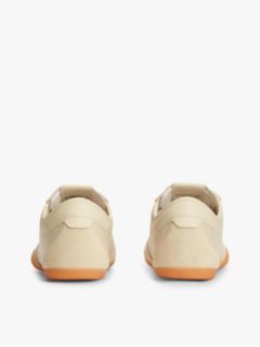 Leather Low Profile Ballet Trainers — Beige 4