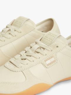 Leather Low Profile Ballet Trainers — Beige 6