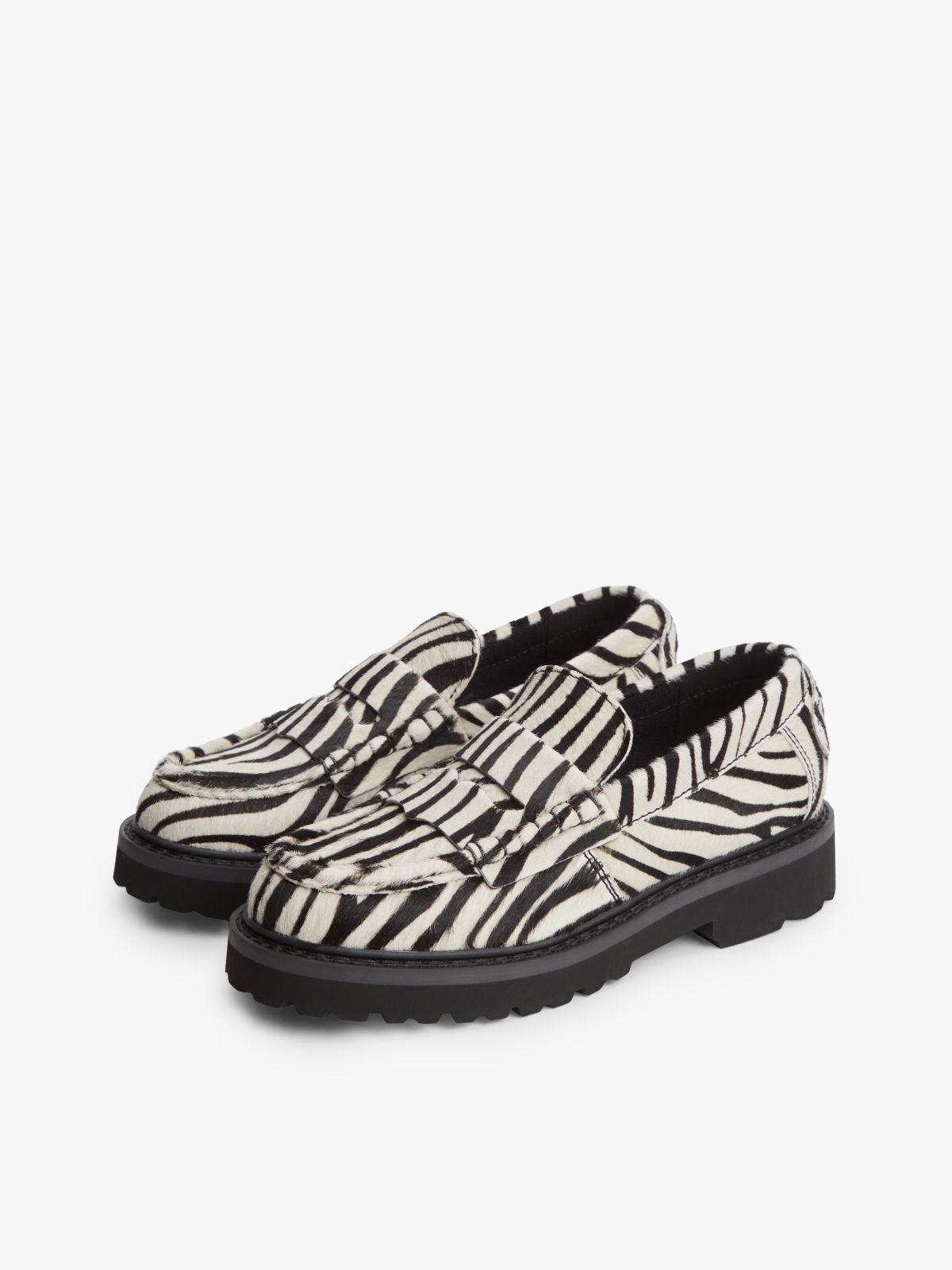 Archive Zebra Print Cleat Penny Loafers — Multi