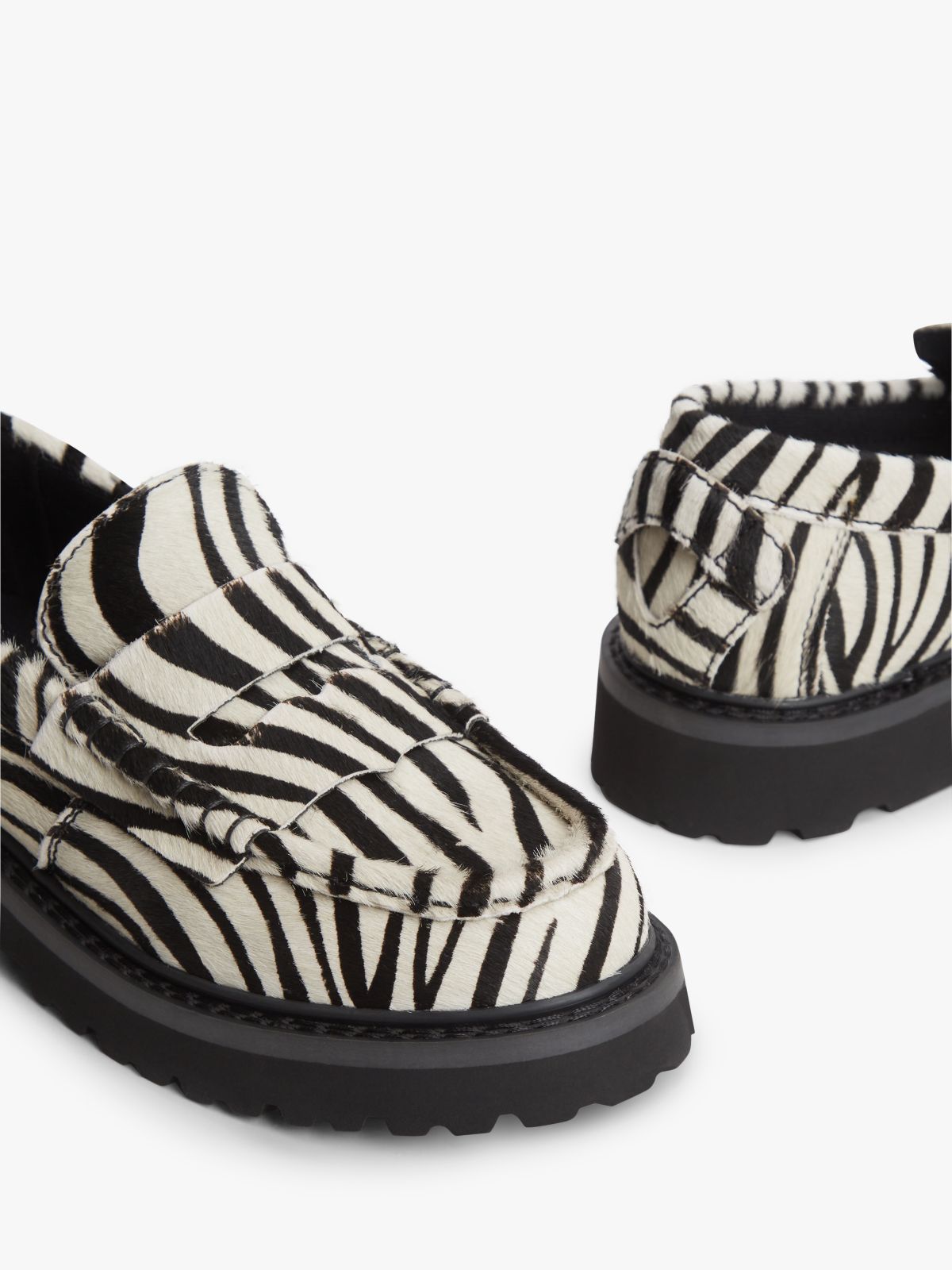 Archive Zebra Print Cleat Penny Loafers — Multi