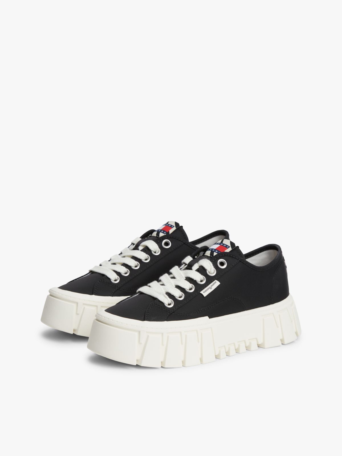 Zebra Print Logo Platform Cupsole Trainers — Black