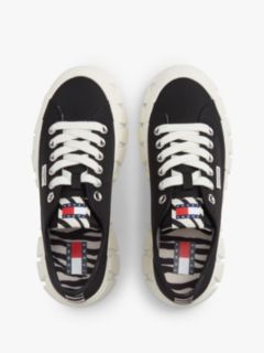 Zebra Print Logo Platform Cupsole Trainers — Black 3