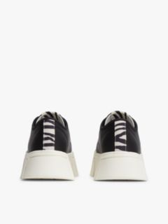 Zebra Print Logo Platform Cupsole Trainers — Black 4