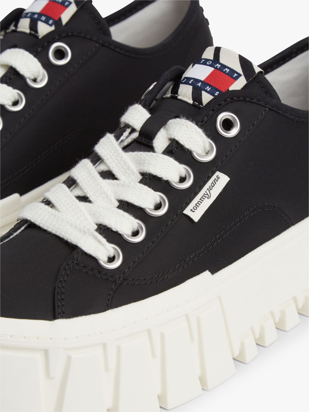 Zebra Print Logo Platform Cupsole Trainers — Black