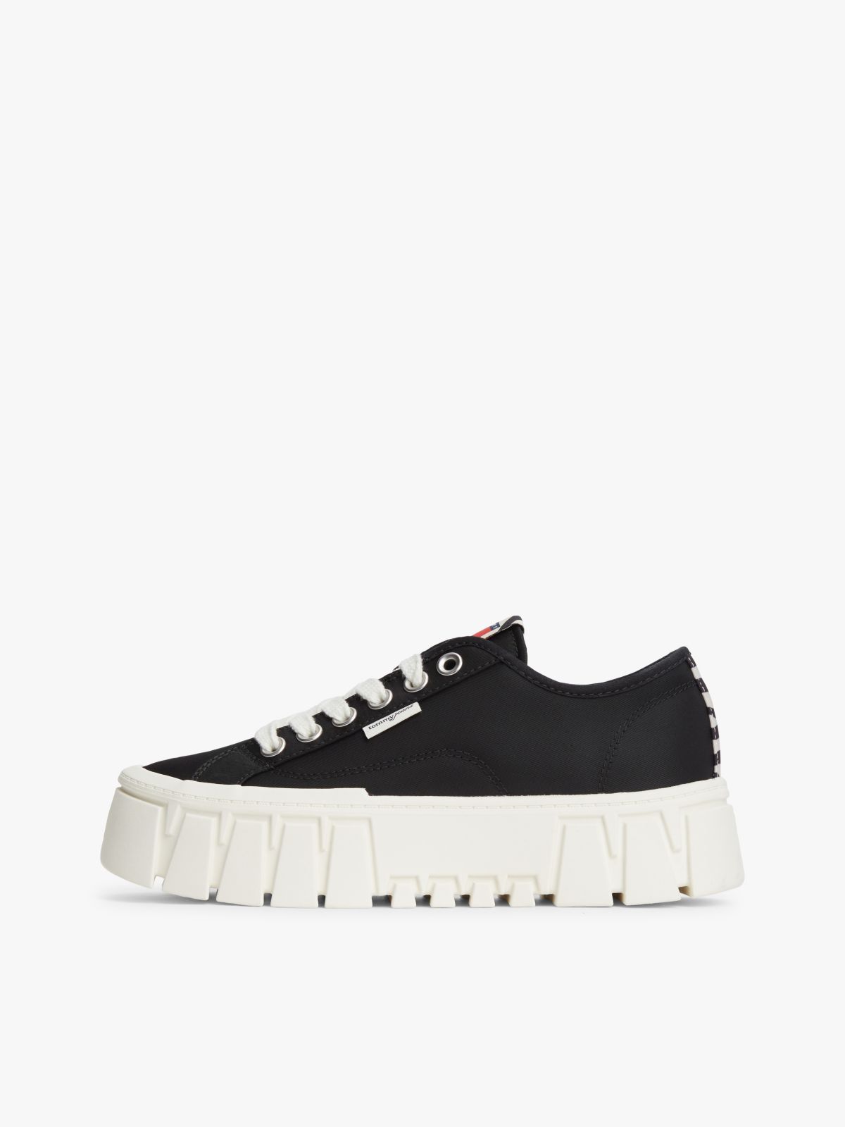 Zebra Print Logo Platform Cupsole Trainers — Black