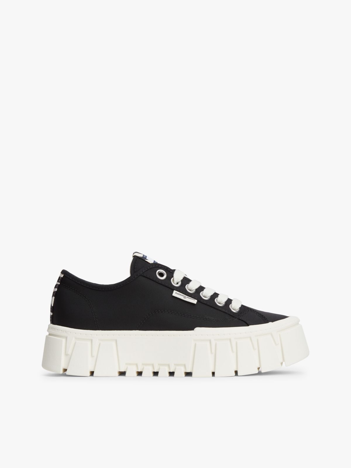 Zebra Print Logo Platform Cupsole Trainers — Black