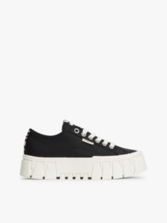 Zebra Print Logo Platform Cupsole Trainers — Black 1