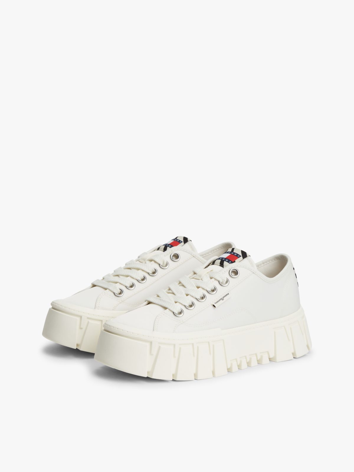 Zebra Print Logo Platform Cupsole Trainers — White