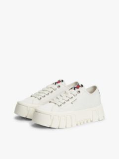 Zebra Print Logo Platform Cupsole Trainers — White 2