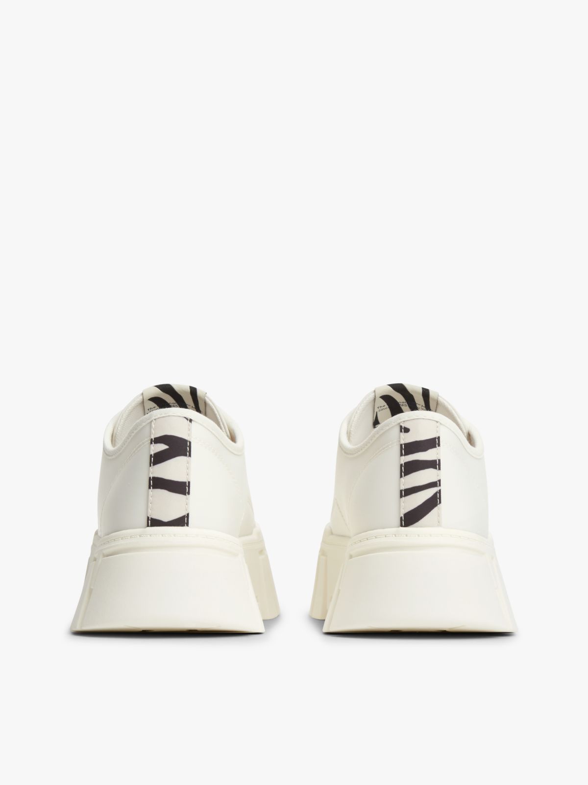 Zebra Print Logo Platform Cupsole Trainers — White
