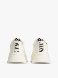 Zebra Print Logo Platform Cupsole Trainers — White 4