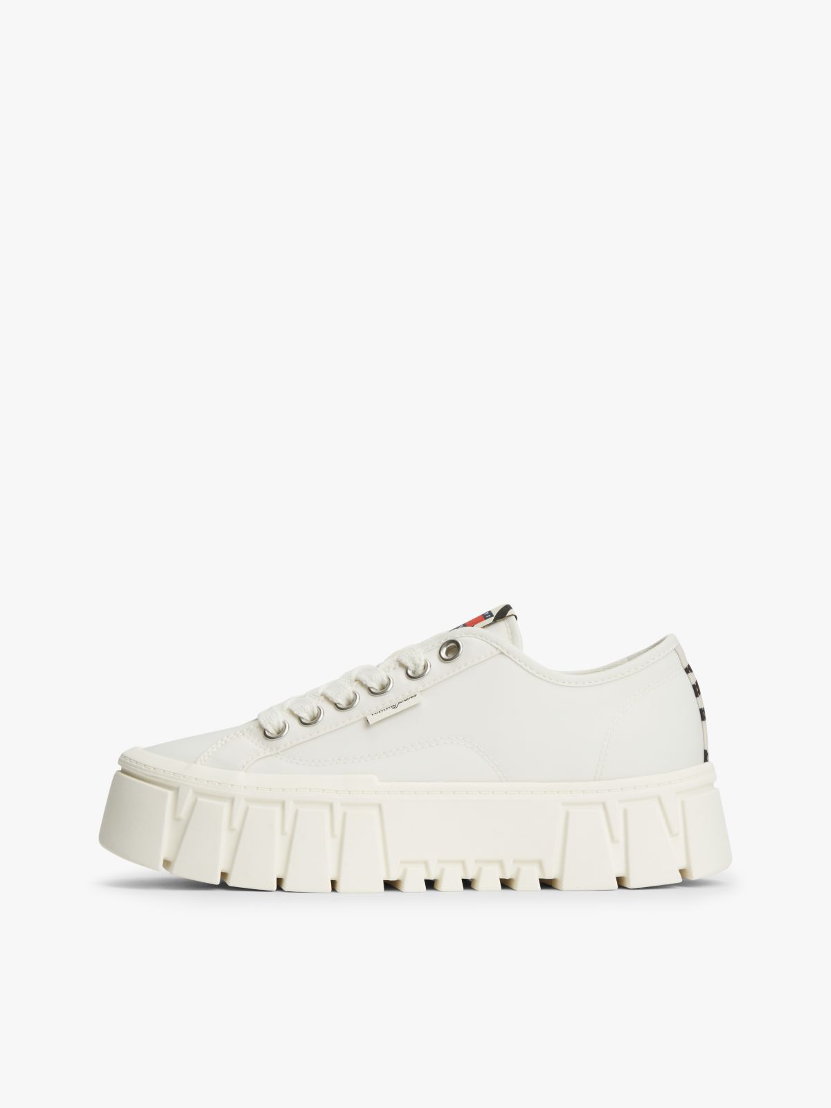 Zebra Print Logo Platform Cupsole Trainers — White