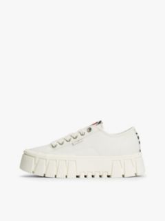 Zebra Print Logo Platform Cupsole Trainers — White 7