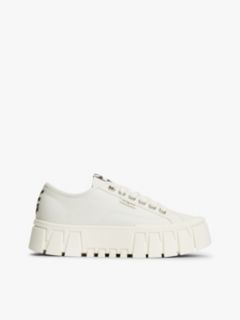 Zebra Print Logo Platform Cupsole Trainers — White 1