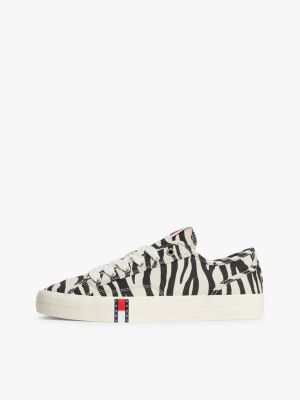 multi archive zebra print trainers for women tommy jeans