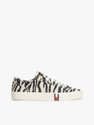 multi archive zebra print trainers for women tommy jeans
