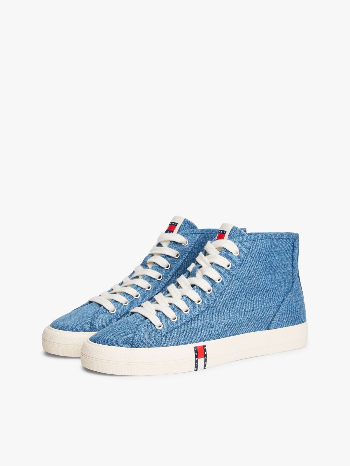 Archive Denim Flag Stripe Mid-Top Trainers — Blue