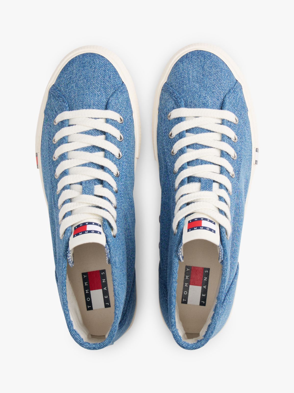 Archive Denim Flag Stripe Mid-Top Trainers — Blue
