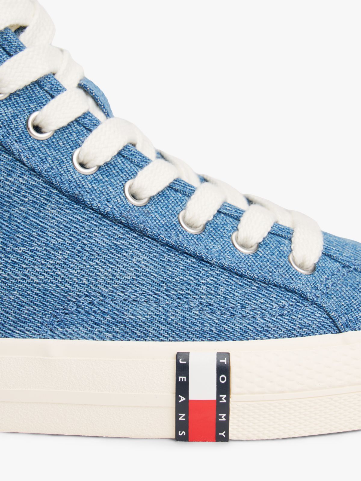 Archive Denim Flag Stripe Mid-Top Trainers — Blue
