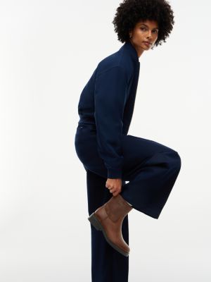 bruin leren chelsea boot met zachte zool voor dames - tommy jeans