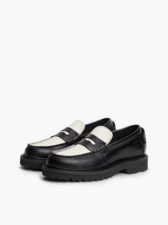 Archive Leather Contrast Penny Loafers — Black 2