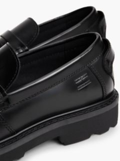 Archive Leather Contrast Penny Loafers — Black 6