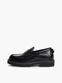 Archive Leather Contrast Penny Loafers — Black 7
