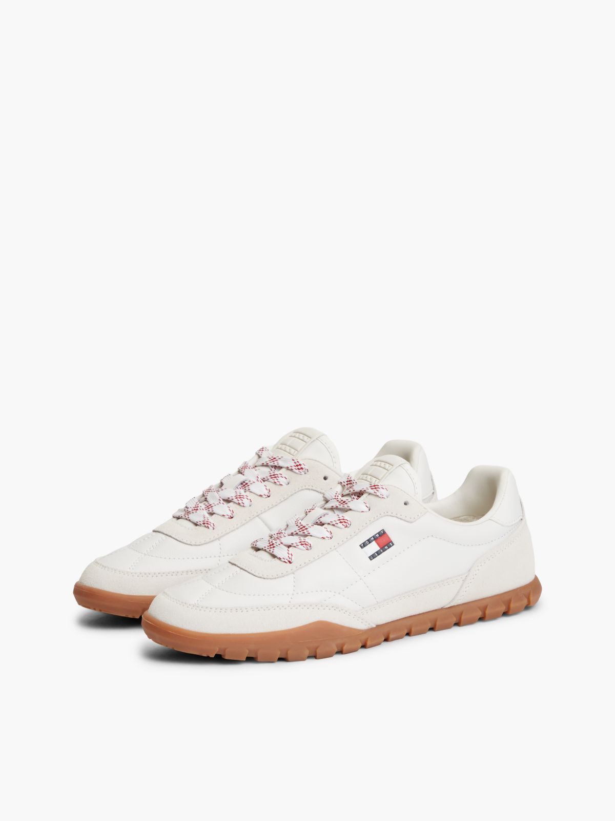 Leather Cleat Low Profile Trainers — White