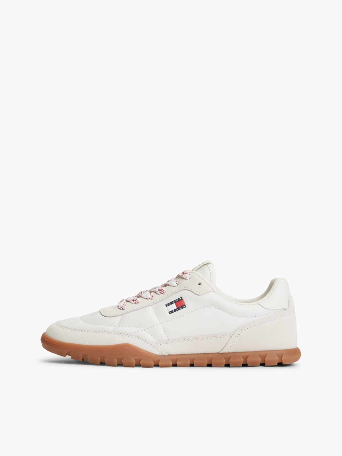 Leather Cleat Low Profile Trainers — White