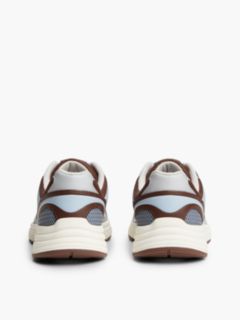 Logo Mixed Texture Trainers — Blue 4