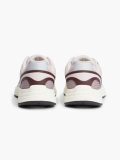 Logo Mixed Texture Trainers — Pink 4