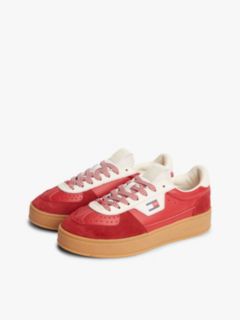 The Greenwich Leather Chunky Cupsole Trainers — Red 2