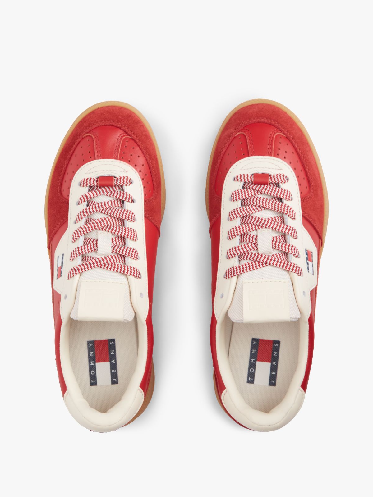 The Greenwich Leather Chunky Cupsole Trainers — Red