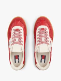 The Greenwich Leather Chunky Cupsole Trainers — Red 3