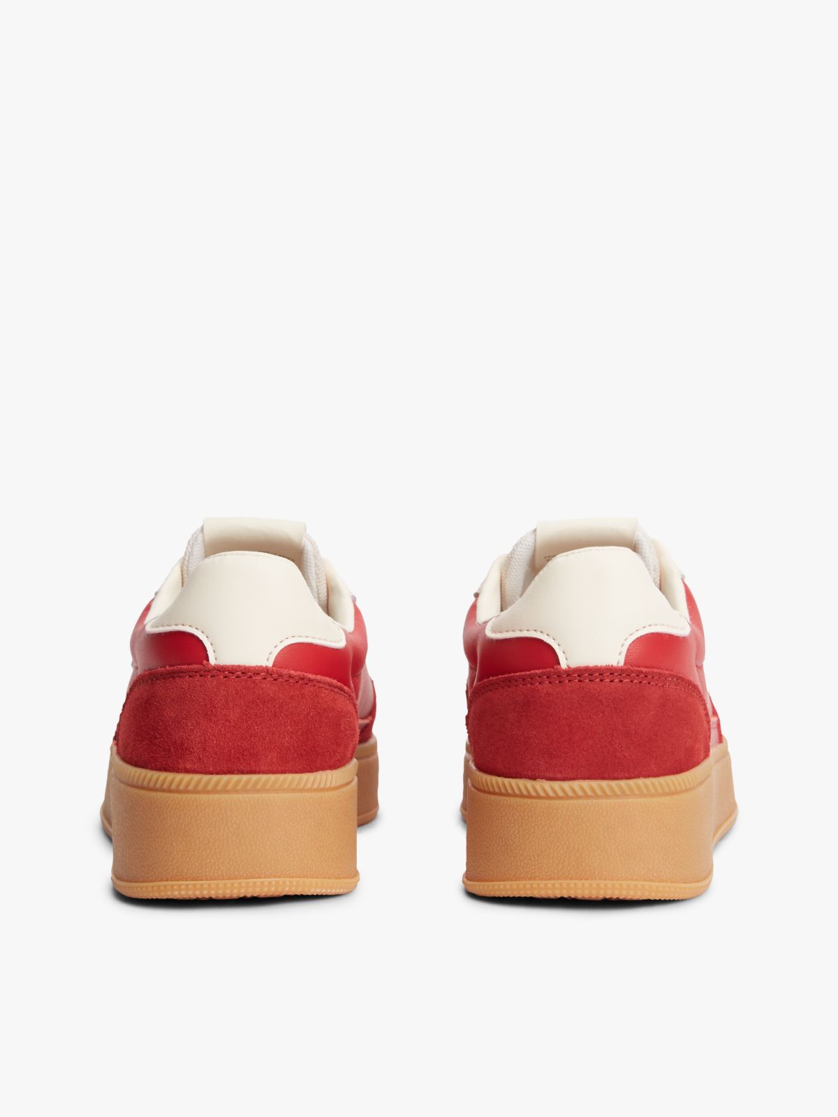The Greenwich Leather Chunky Cupsole Trainers — Red